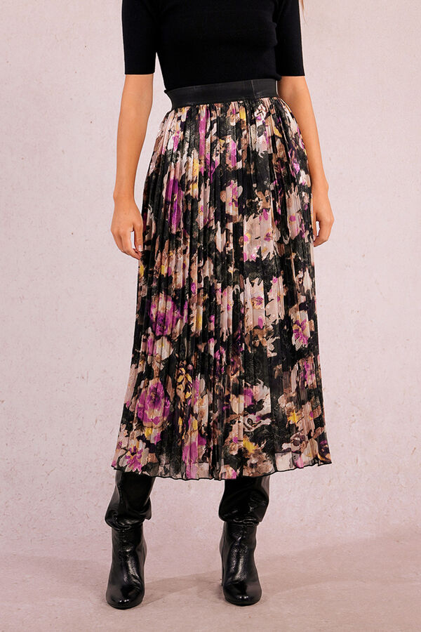 Molly Bracken Falda larga plisada con estampado Multicolor