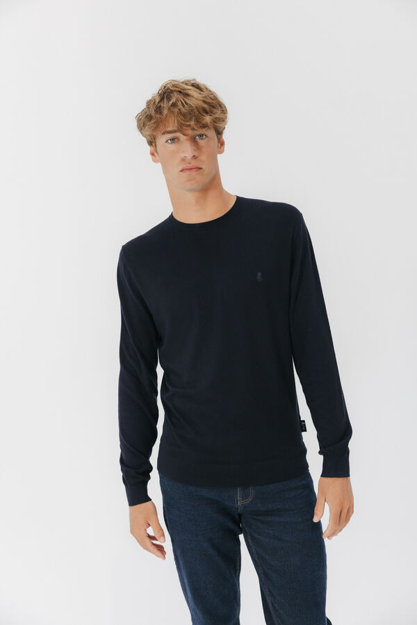 elPulpo Jersey b&aacute;sico logo Azul marino