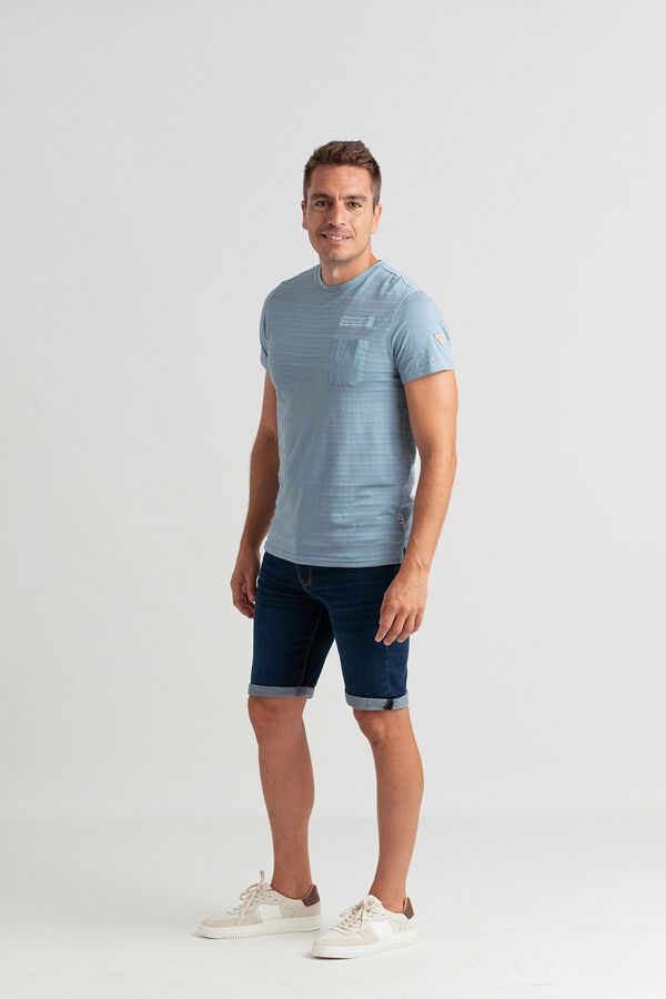 Privata T-shirt de manga curta 100% algod&atilde;o Azul