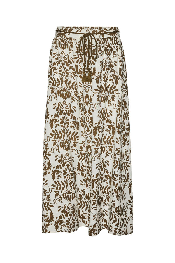 Vero Moda Saia midi flu&iacute;da Castanho