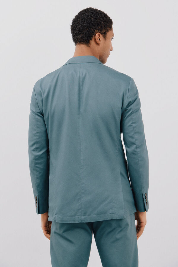 Cortefiel Americana algod&oacute;n y lino Turquesa