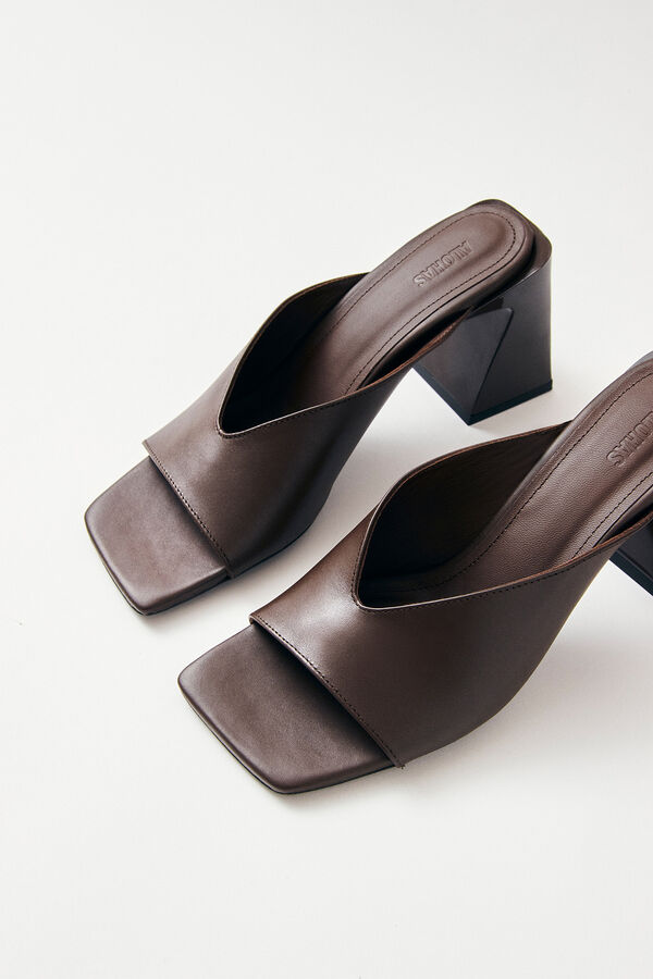 Alohas Sandalias de piel Tasha Marr&oacute;n oscuro