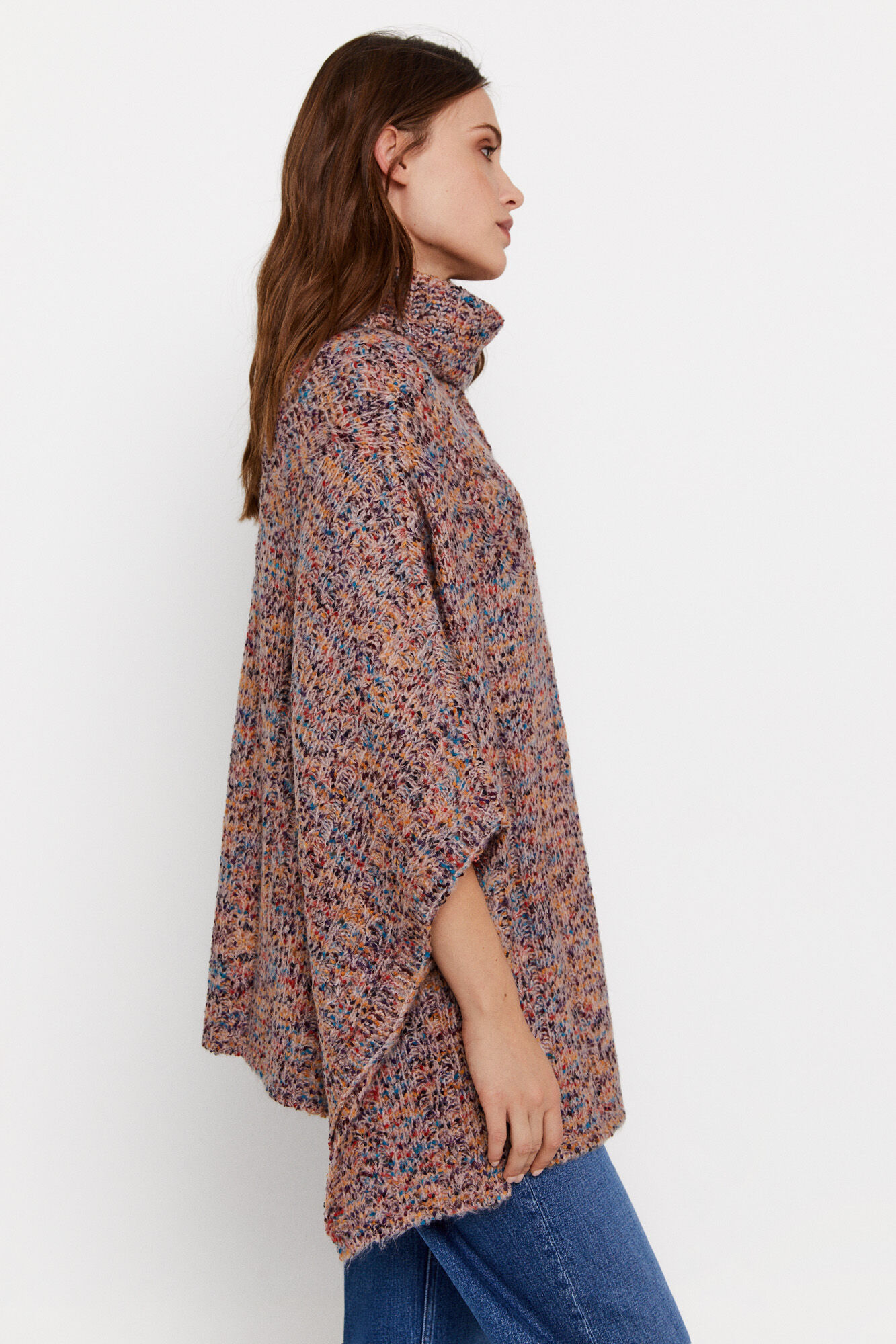 Cortefiel Poncho de gola alta