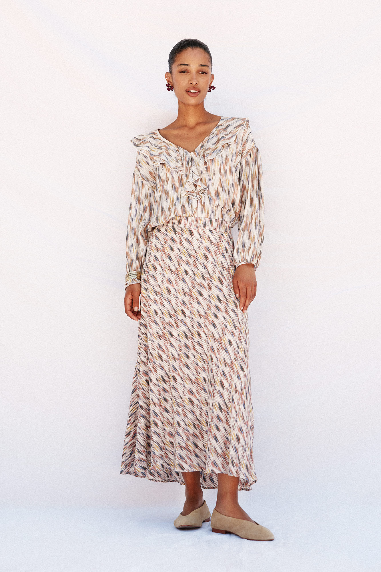 Cortefiel Falda vuelo estampada