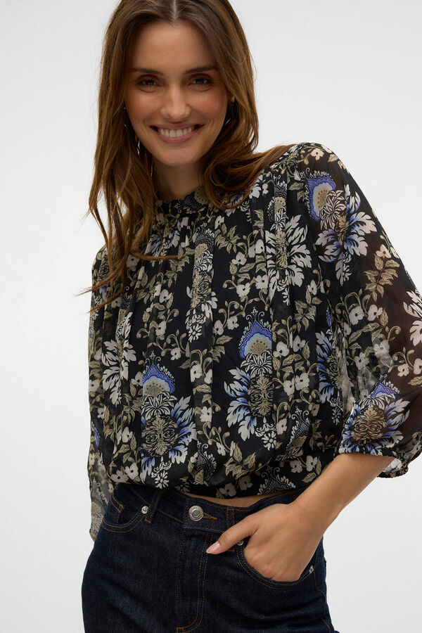 Vero Moda Top estampado de manga comprida Preto