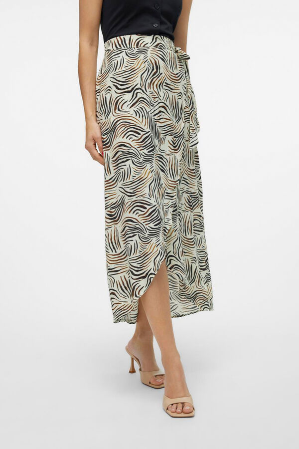 Vero Moda Saia midi cruzada  Cinzento