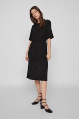 Vila Vestido midi de manga corta 2/4 Negro
