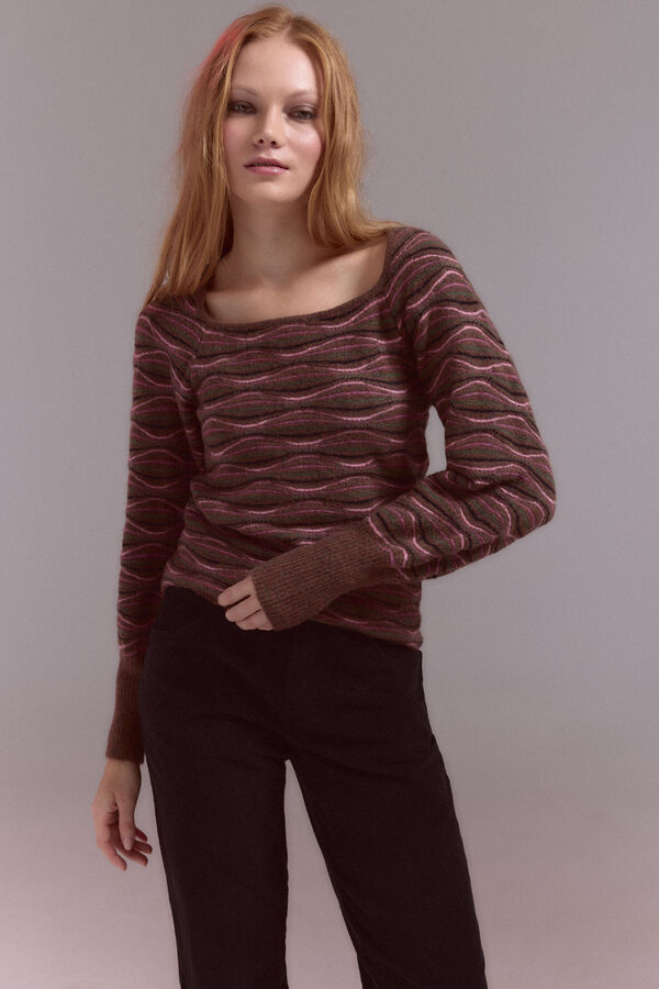 Slowlove Su&eacute;ter estruturado ondulado Subiu