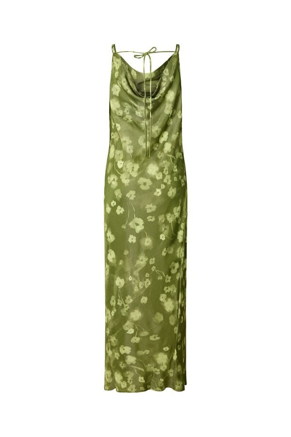 Selected Vestido largo de tirantes finos Verde
