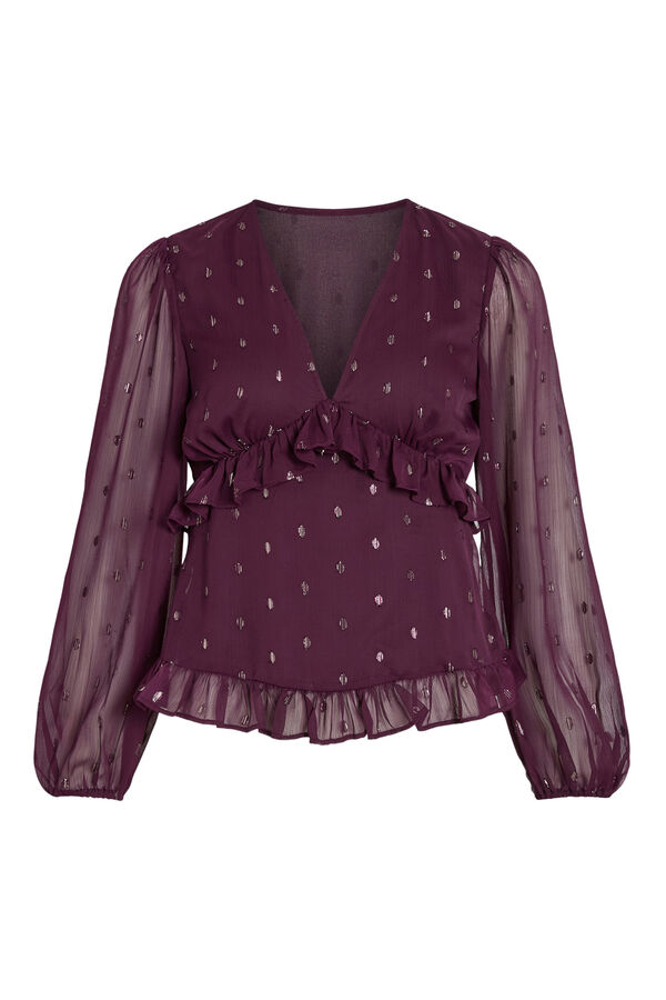Vila Blusa de manga larga de gasa Morado