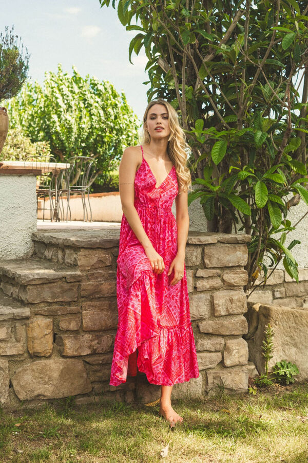 Jaase Vestido de tirantes Estampado rojo