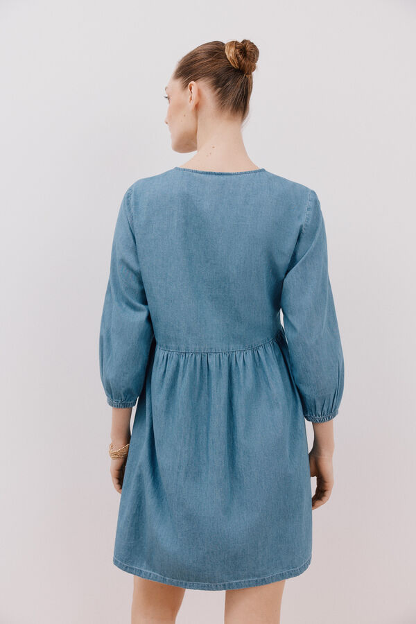 Cortefiel Vestido corto vaquero Azul
