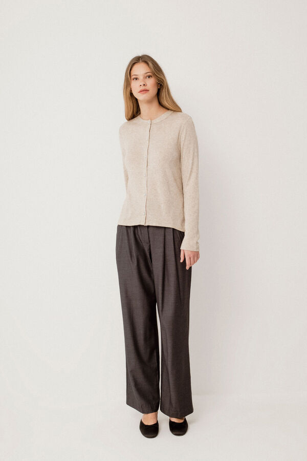 Vila C&aacute;rdigan de punto abotonado Marr&oacute;n