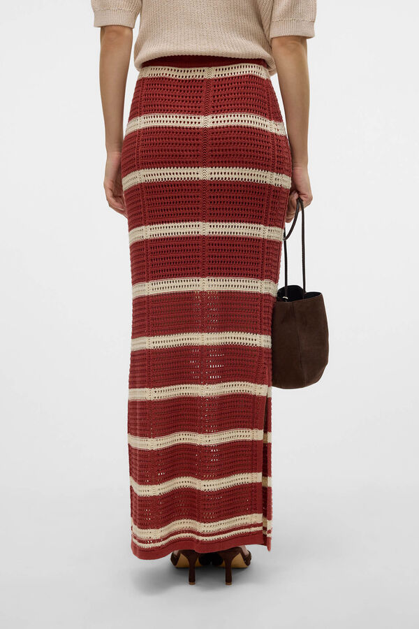 Vero Moda Falda larga crochet Rojo