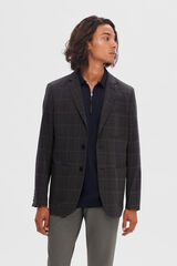 Selected Chaqueta de traje de hombre Slim Fit cuadros Marr&oacute;n
