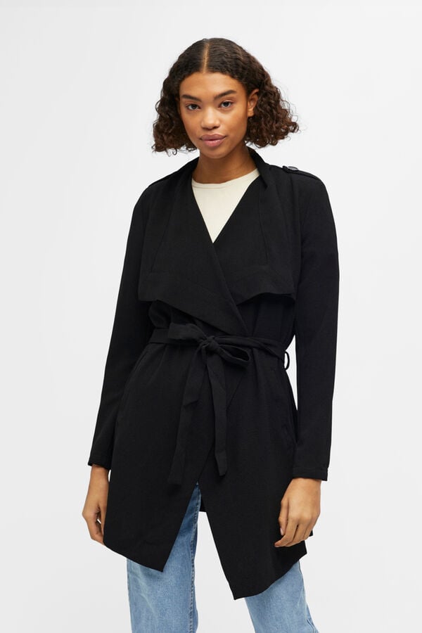 Object Chaqueta con cintur&oacute;n Negro