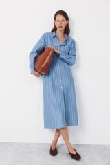 Cortefiel Vestido camisero rayas Estampado azul