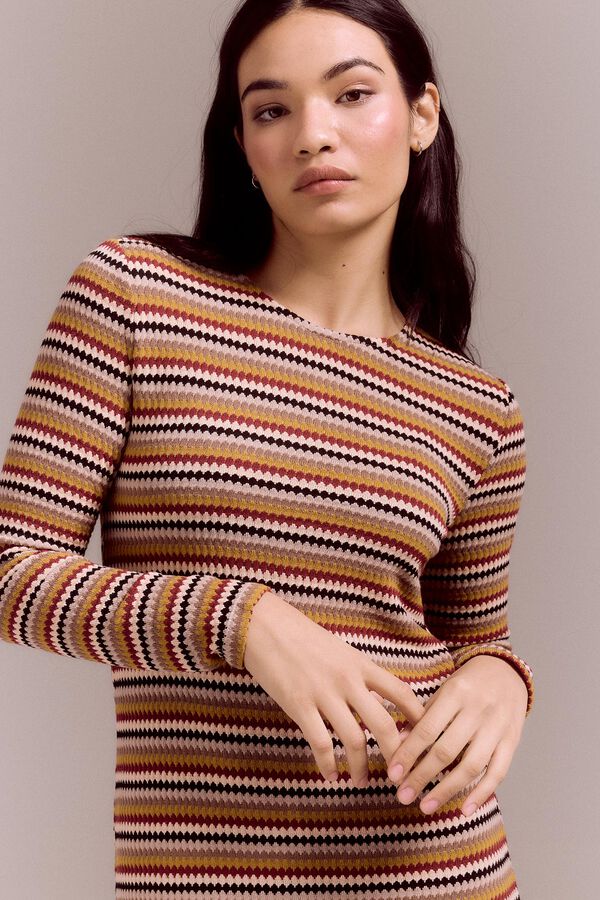 Slowlove Vestido estructura rayas multicolor Multicolor