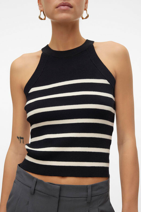 Vero Moda Top de malha gola halter  Preto
