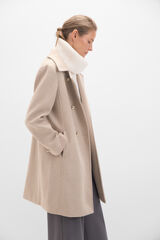 Cortefiel Abrigo militar doble cruce Beige