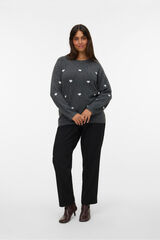 Vero Moda Curve Jersey de cuello redondo talla grande Gris oscuro