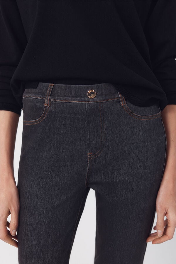 Cortefiel Legging em malha denim Cinzento