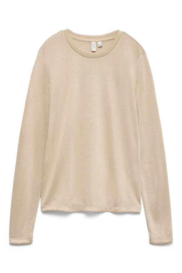 Vero Moda Top de punto tejido efecto metalizado Beige