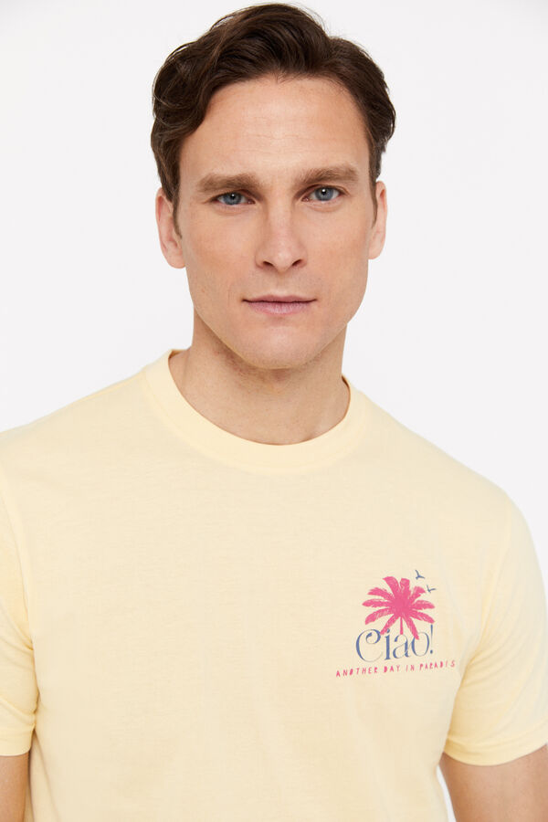 Cortefiel Camiseta gráfica Amarillo