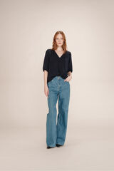 Grace & Mila Top ancho l&uacute;rex Azul marino