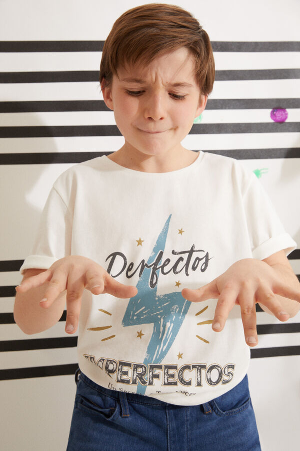 Cortefiel Camiseta infantil Perfectos Imperfectos Blanco