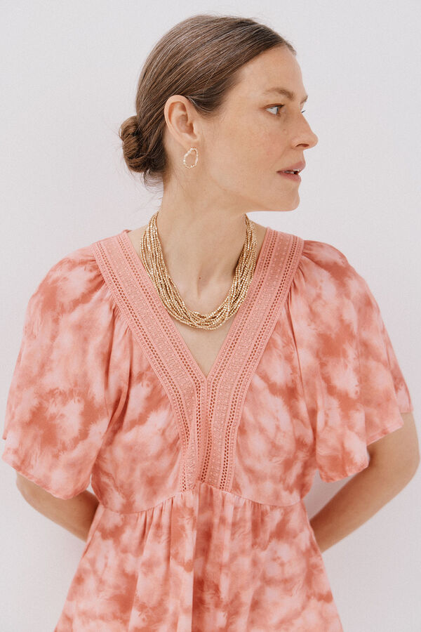 Cortefiel Blusa escote pico Multicolor