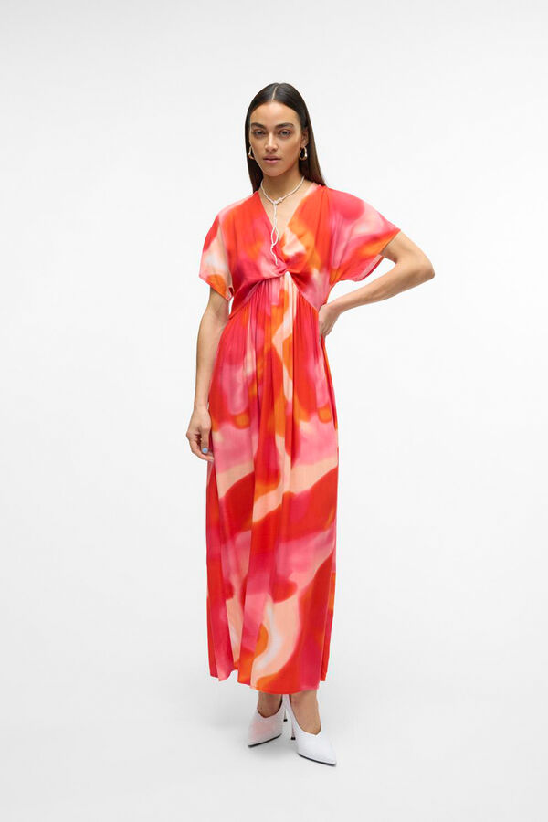 Vero Moda Vestido midi de manga curta  Laranja