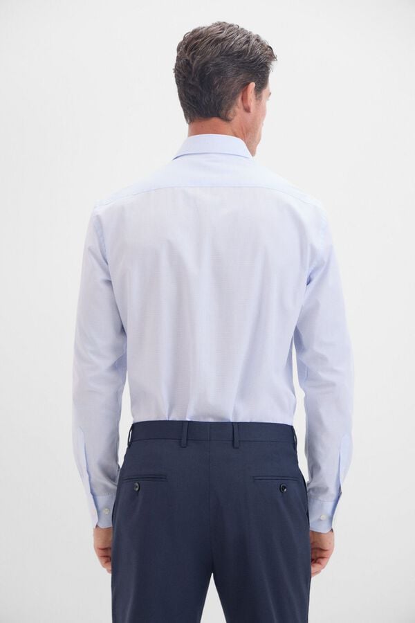 Cortefiel Camisa xadrez de ferro f&aacute;cil Azul