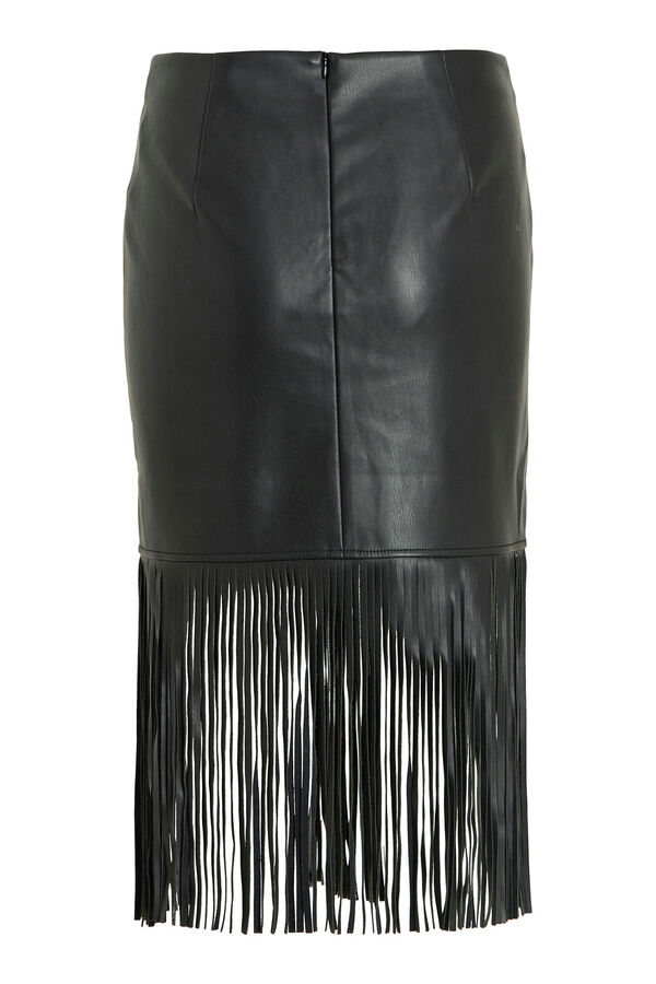 Vila Falda polipiel flecos Negro