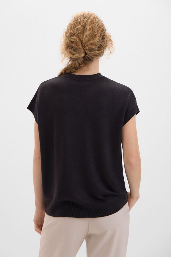 Cortefiel Chaleco tacto suave Negro