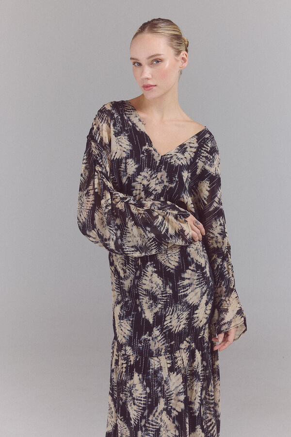 Slowlove Vestido tie dye lurex Multicolor