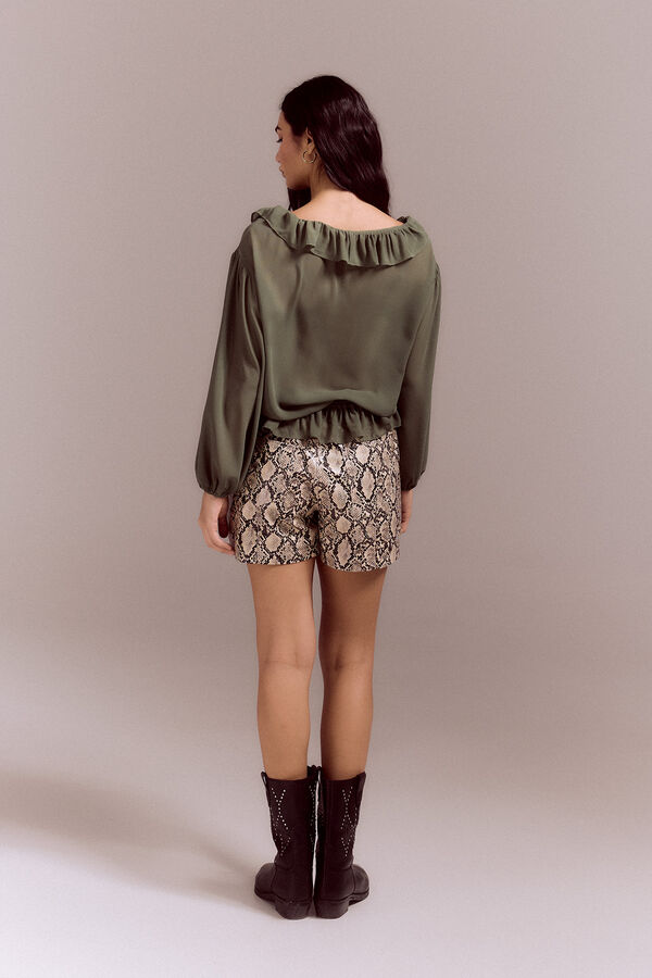 Slowlove Shorts de polipele cobra Impress&atilde;o