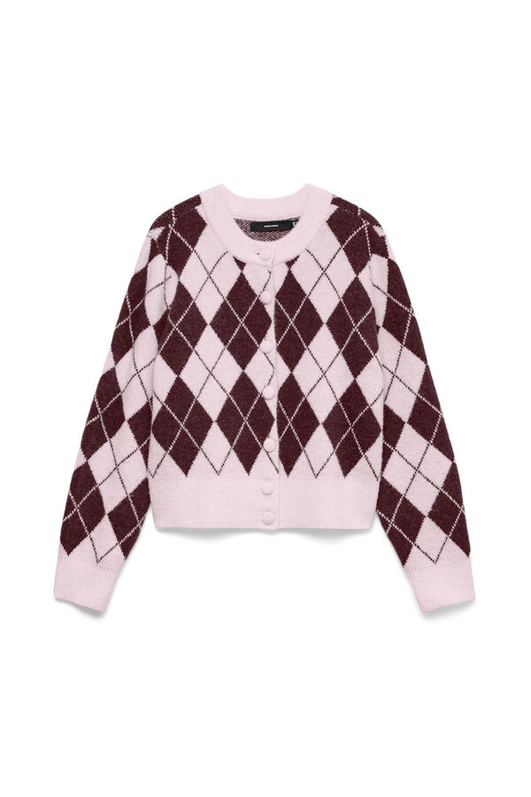 Vero Moda C&aacute;rdigan estampado rombos Rosa