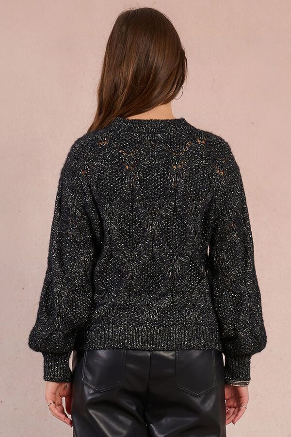 Molly Bracken Jersey de manga larga en punto calado Negro