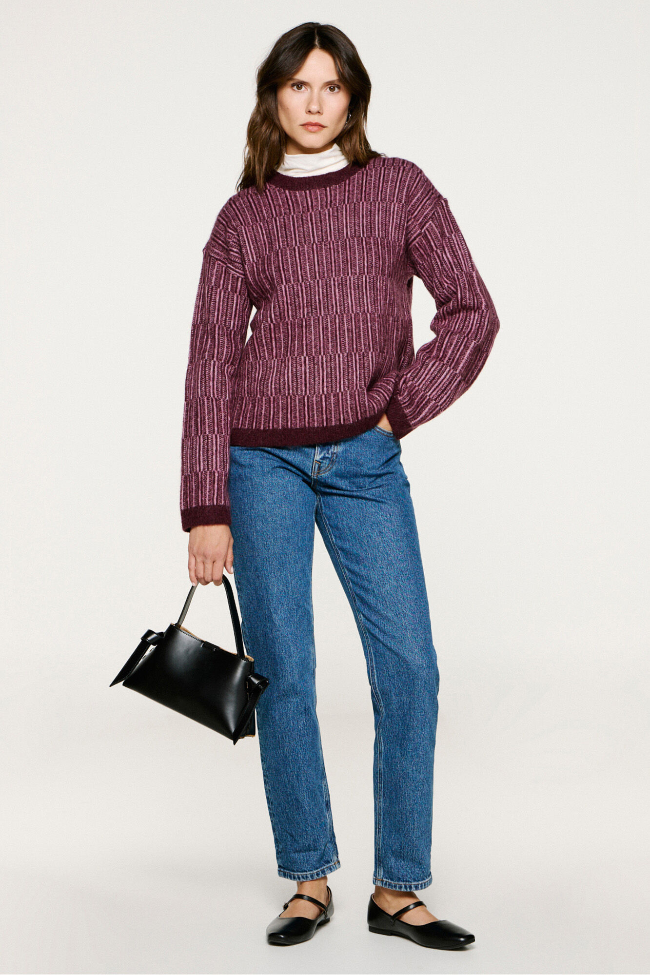 Selected Jersey cuello caja alpaca y lana