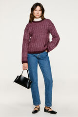 Selected Jersey cuello caja alpaca y lana Morado