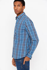 Cortefiel Camisa quadrados f&aacute;cil de engomar Azul