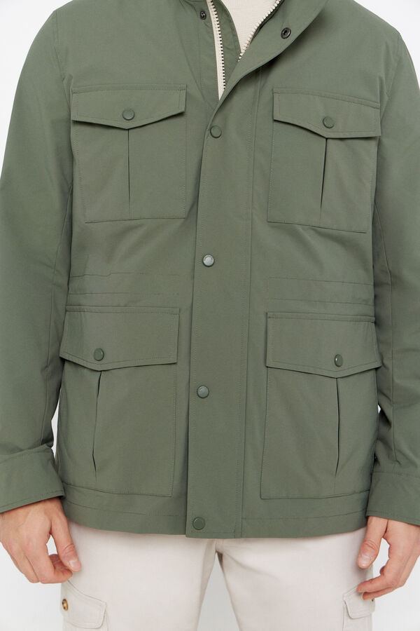 Cortefiel Chaqueta t&eacute;cnica cuatro bolsillos Kaki