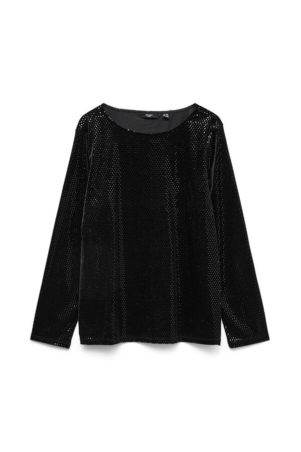Vero Moda Curve Top detalles brillantes talla grande Negro