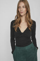Vila Top de punto nudo Negro