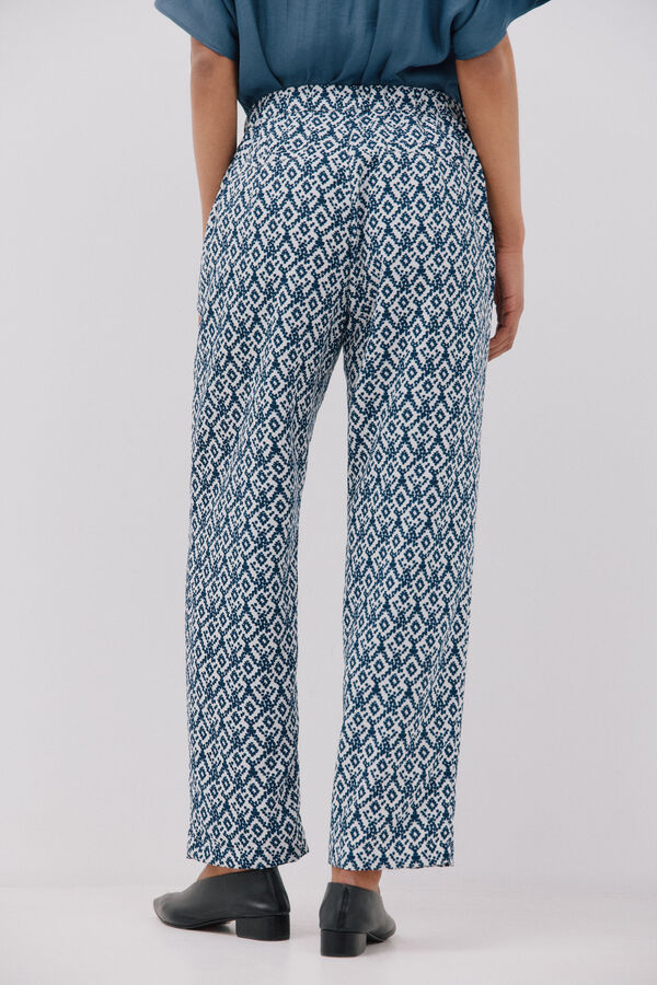 Cortefiel Pantal&oacute;n estampado fluido Estampado azul