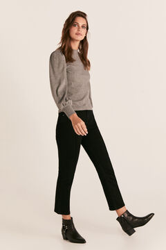Cortefiel Jeans cropped straight fit cintura alta Preto