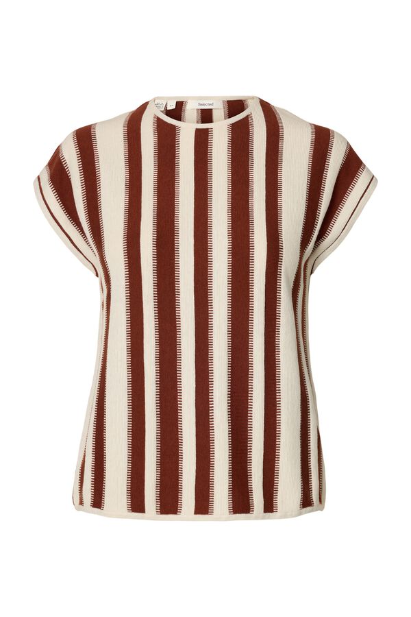 Selected Top punto rayas Estampado beige