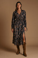 Pol&iacute;n Et Moi Vestido estampado Flor Giorgia Negro