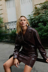 Vero Moda Jaqueta oversized estampada Roxo